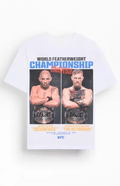 Ufc Men's World Featherweight Championship Oversized T-shirt In White