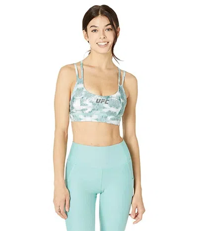 Ufc Women's  Sports Bra Quartz Print Stretch Strappy Activewear Jdm1796 In Blue