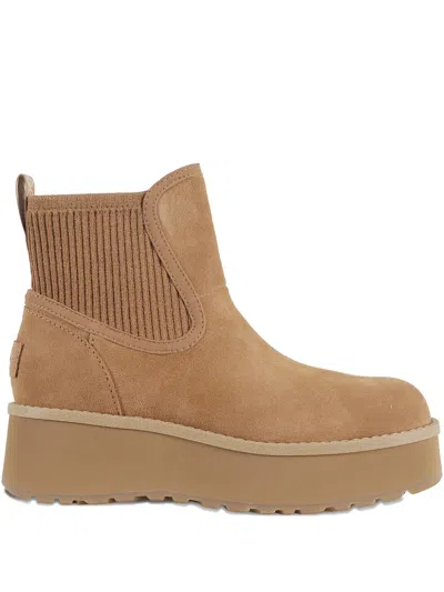 Ugg 20mm Ribbed Platform Boots In Brown