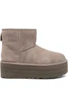 Ugg 50mm Classic Mini Platform Logo-patch Boots In Brown