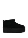 Ugg Platform Mini Boots Round Toe In Black
