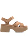 Ugg 70mm New Heights Ankle Strap Sandals In Brown
