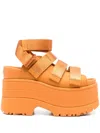 Ugg Rise Gold Ankle Strap Platform Sandal In Orange