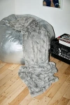 Shop Ugg Adalee Faux Fur Throw Blanket In Grey At Urban Outfitters