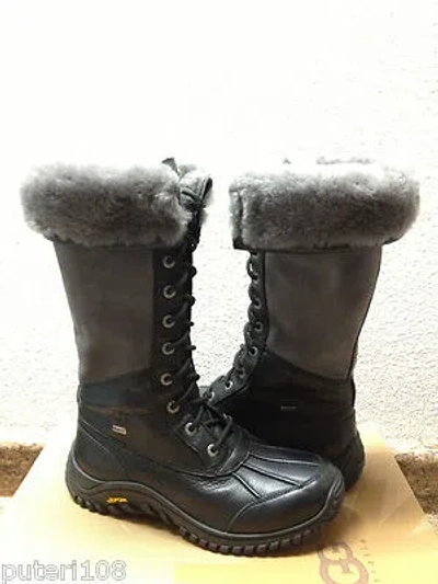 Pre-owned Ugg Adirondack Ii Tall Black Grey Waterproof Boot Us 6 / Eu 37 / Uk 4.5 -