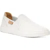 Ugg 1130779 Womens Logo Leather Slip-on Sneakers In Bright White
