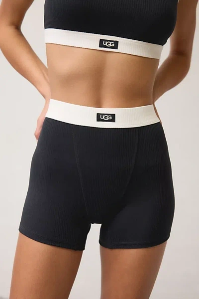 Ugg Alexiah Rib Boyshort In Black/white, Women's At Urban Outfitters In Multi