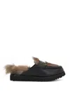 Ugg Womens Black Ambush Faux-fur And Leather Backless Loafers Eur 37 / 4 Uk In Black