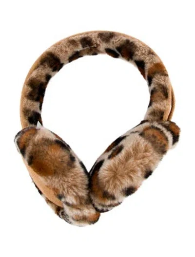Pre-owned Ugg Animal Print Ear Muffs In Brown