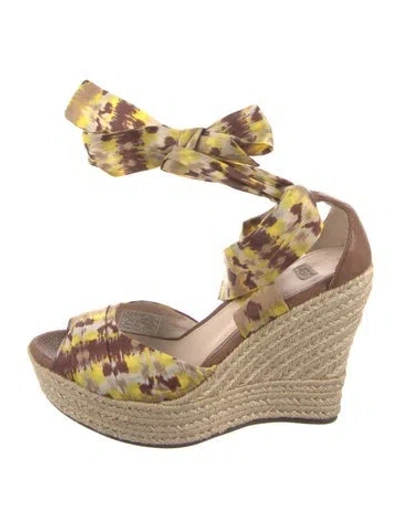 Pre-owned Ugg Animal Print Espadrilles In Brown