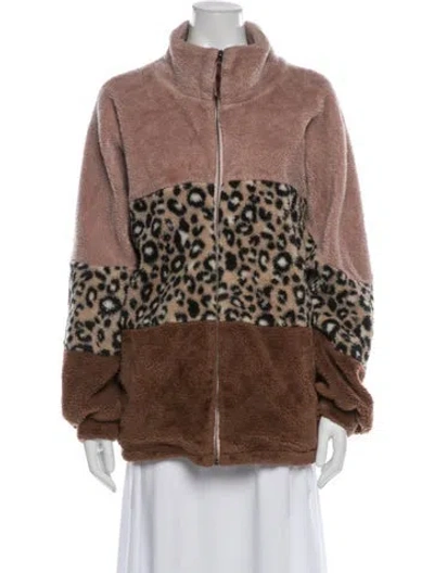 Pre-owned Ugg Animal Print Jacket In Pink