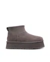 Ugg Mini Dipper Womens Faux Fur Lined Faux Shearling Shearling Boots In Grey