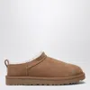 Ugg Chestnut Brown Mutton Leather Classic Micro Boots In Brown