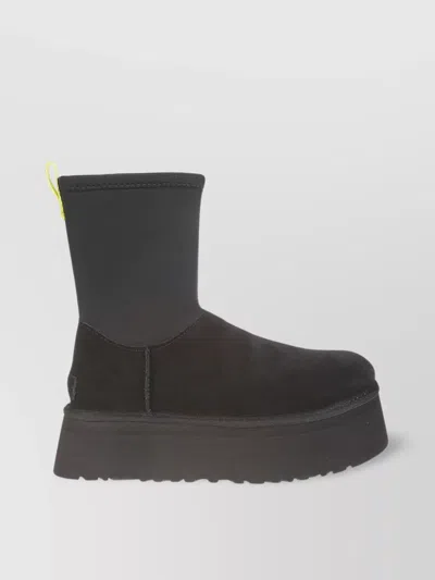 Ugg Ankle Suede Boots Platform Sole In Black
