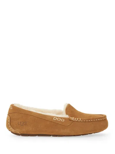 Ugg Ansley Leather Mini Slipper Loafers For Women In Beige