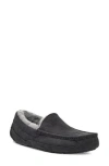 Ugg Ascot Shearling-lined Leather Slippers In Black Charcoal