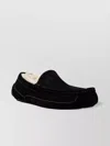 Ugg Ascot 1101110-blk Moccasin Mens Us 7 Black Suede Wool Slip On Slipper Dwa626 In Black