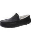 Ugg Ascot 1101110-blk Moccasin Mens Us 7 Black Suede Wool Slip On Slipper Dwa626 In Brown