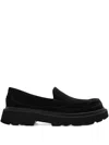 Ugg Ascot Suede Platform Loafers In Black