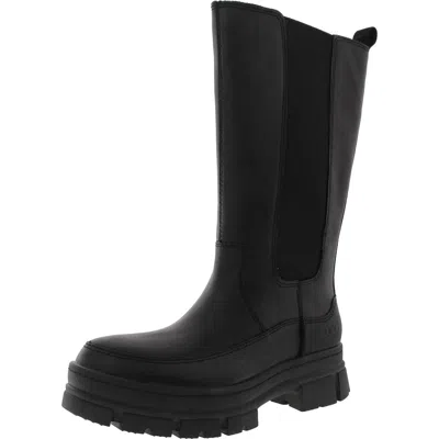 Ugg Ashton High Womens Led Sole Leather Chelsea Boots In Black