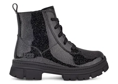 Pre-owned Ugg Ashton Lace Up Glitter Boot (kids) Sneakers In Glitter Black