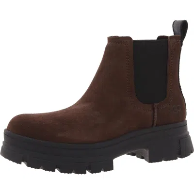 Ugg Ashton Womens Stretch Suede Chelsea Boots In Brown