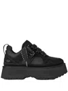 Ugg Chunky Platform Sneakers With Suede And Recycled Materials In Black