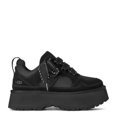 Ugg Astromel Platform Lace-up Sneakers In Black
