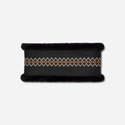 Ugg Atherson Embroidered Headband In Black
