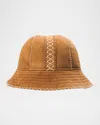 Ugg Atherson Embroidered Shearling Hat In Chestnut