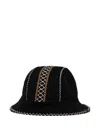 Ugg Atherson Embroidered Sheepskin Bucket Hat In Black