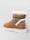 Ugg Womens Tan Classic Mini Atherson Suede And Shearling Ankle Boots Eur 36 / 3 Uk