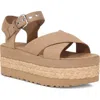 Ugg Aubrey Ankle Strap Platform Sandal In Sand