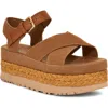 Ugg ® Aubrey Ankle Strap Platform Sandal In Brown