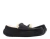Ugg Ascot 1101110-blk Moccasin Mens Us 7 Black Suede Wool Slip On Slipper Dwa626 In Brown