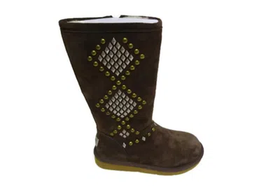 Pre-owned Ugg Australia Boots Avondale Leather Espresso Tall Boots 3330 7 In Brown