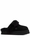 Ugg Disquette Shearling-trimmed Suede Slippers In Black