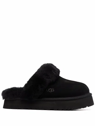 Ugg W Disquette Slides - Leather - Black In Multi