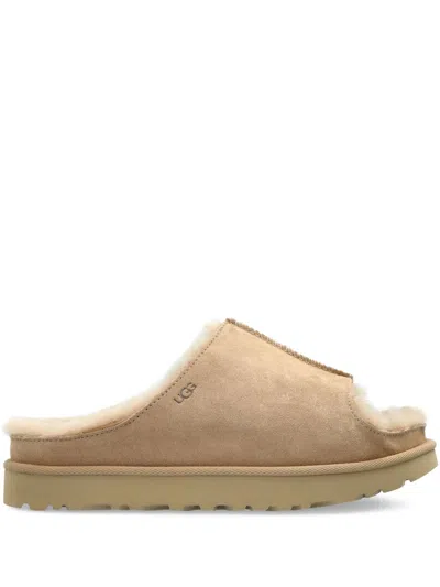Ugg Greenport Slides Open Toe Rubber Sole In Brown
