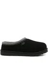 Ugg Mens Black Tasman Ii Shearling-lined Suede Slippers Eur 41 / 7 Uk In Black