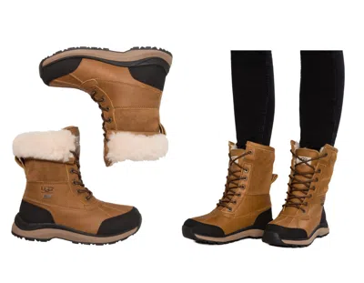Pre-owned Ugg Authentic  Brand Women's Shoes Waterproof Adirondack Iii Snow Boots Chestnut In Brown