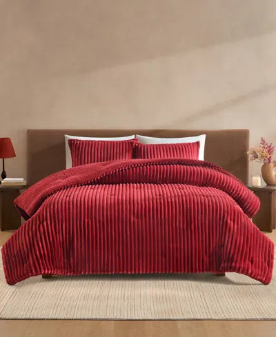 Ugg Avery Ribbed 3-pc. Comforter Set, Full/queen In Red
