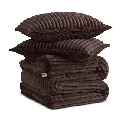 Ugg Avery Ribbed Comforter Set, King In Brown