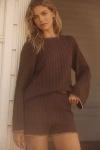 Ugg Azriel Cable Knit Shorts In Brown