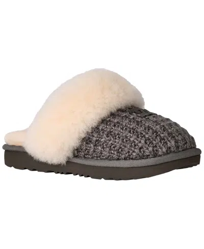 Ugg Cozy Ii Knit (toddler/little Kid/big Kid) Kids Shoes Charcoal : 1 Little Kid M, Suede In Gray