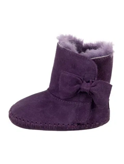 Pre-owned Ugg Baby S With Lamb Fur Filling In Purple