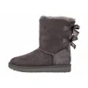 Ugg Bailey Bow Ii Ankle Boots In Grey