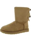 Ugg Bailey Bow Ii Womens Suede Shearling Winter Boots In Pink