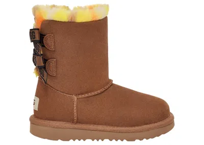 Pre-owned Ugg Bailey Bow Plaid Punk Boot (toddler) Sneakers In Chestnut