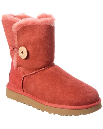 Ugg Bailey Button Ii Suede & Shearling Boot In Red
